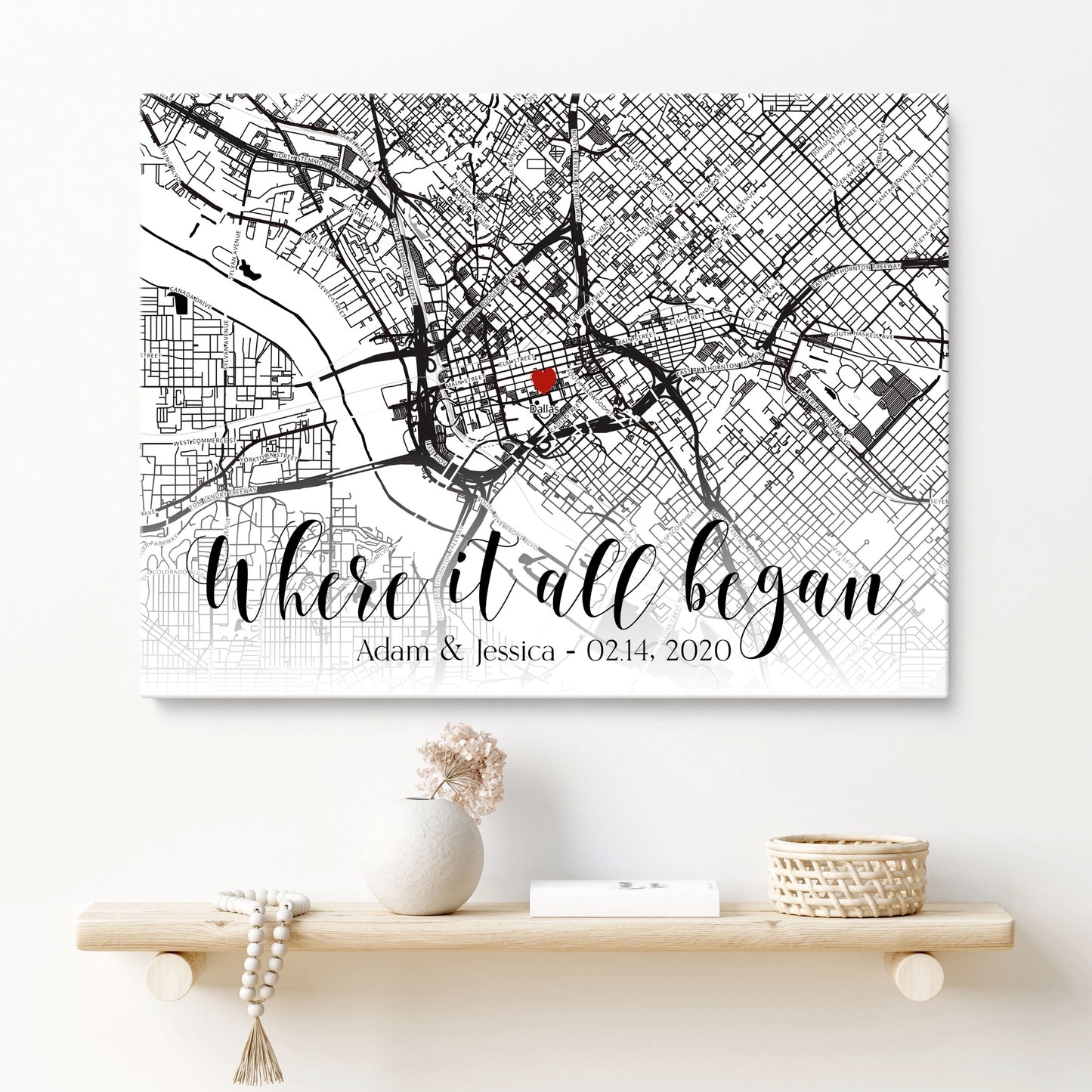 Custom Map Canvas Print from Your Address