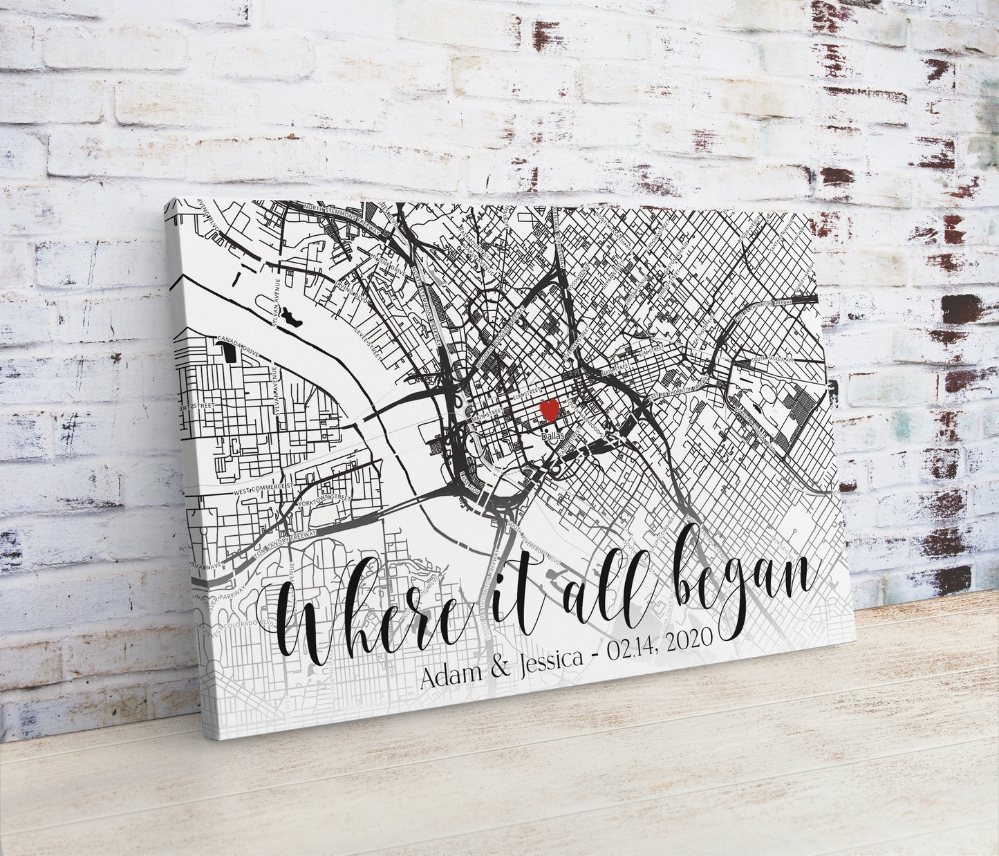 Custom Map Canvas Print from Your Address